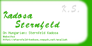 kadosa sternfeld business card
